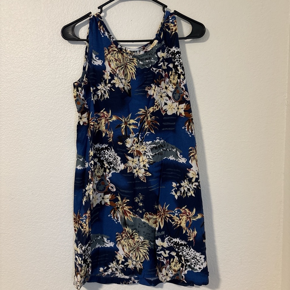 Tropical Blue Sleeveless Dress